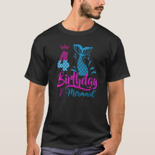 Vierde verjaardag van het meisje van vier jaar oud t-shirt