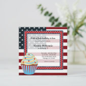 Vierde verjaardag van juli kaart (Staand voorkant)