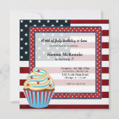 Vierde verjaardag van juli kaart (Voorkant)