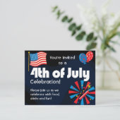 Vierde verjaardag van uitnodiging van juli (Staand voorkant)