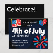 Vierde verjaardag van uitnodiging van juli (Voorkant / Achterkant)