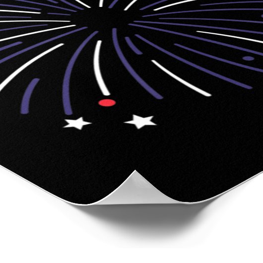 Vierde verjaardag van vuurwerk van juli poster (Hoek)