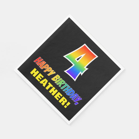 Vierde verjaardag: Vet, Vun, Eenvoudig, Regenboog  Servet (Hoek)