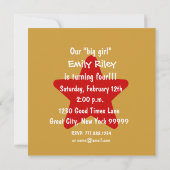 Vierde verjaardag Vier jaar oud meisje Gold Cheeta Kaart (Achterkant)