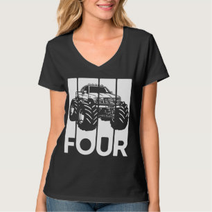Vierde verjaardag vier  monster Truck Wome T-shirt