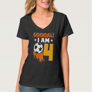 Vierde verjaardag Voetbal Voetbal Vierde jaar T-shirt