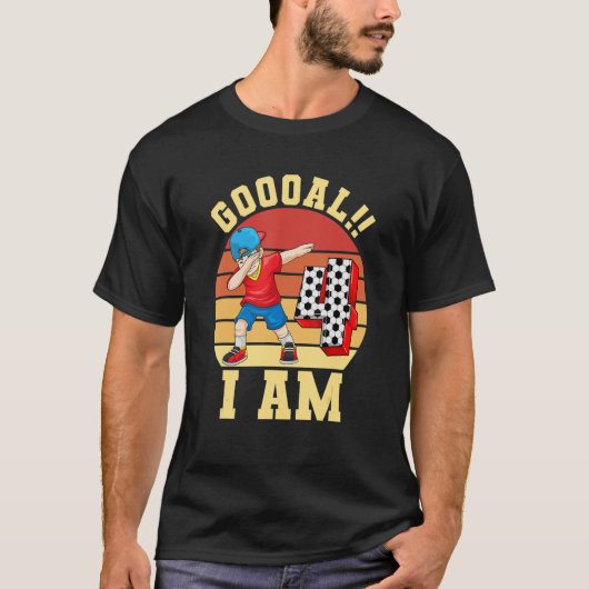 Vierde verjaardag Voetbal Voetbal Vierde jaar T-shirt (Voorkant)