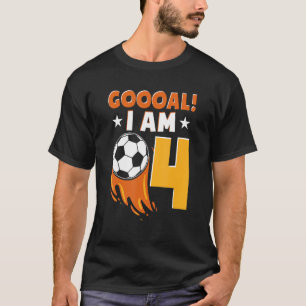 Vierde verjaardag Voetbal Voetbal Vierde jaar T-shirt