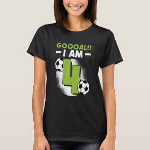 Vierde verjaardag Voetbal Voetbal Vierde jaar T-shirt