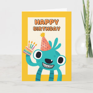 Vierde verjaardag voor kinderen met creatie kaart