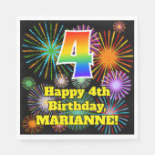 Vierde verjaardag: Vuurwapenpatroon flauwvallen +  Servet (Voorkant)