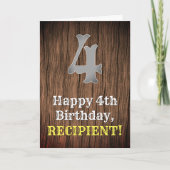 Vierde verjaardag: Western geïnspireerd land, naam Kaart (Voorkant)