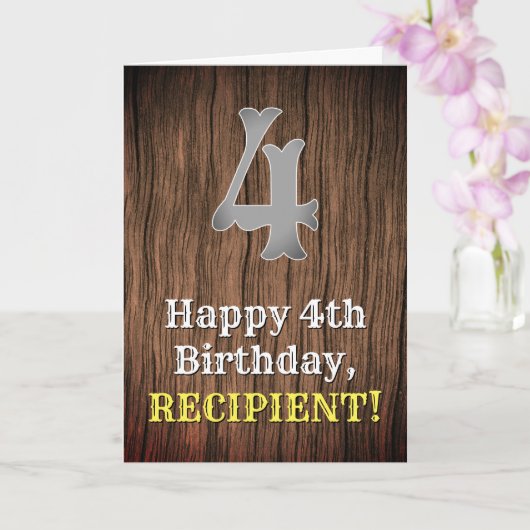 Vierde verjaardag: Western geïnspireerd land, naam Kaart (Orchidee)