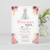 Vierde verjaardag Wild Boho Girls Kaart (Staand voorkant)