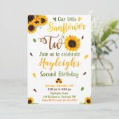 Vierde verjaardag Zonnebloem Tweede verjaardag Kaart (Staand voorkant)