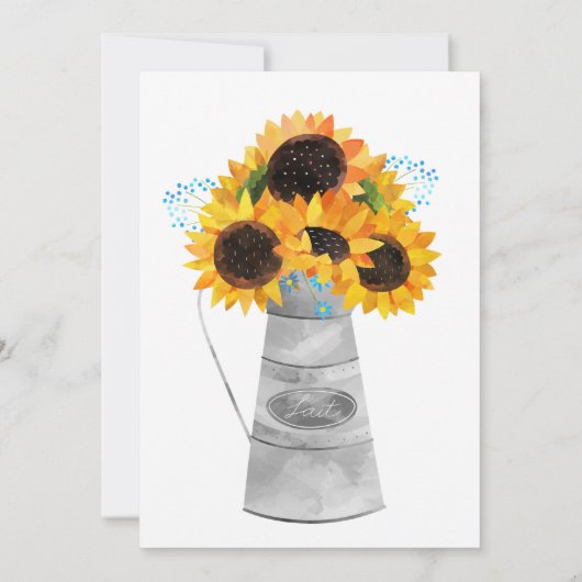 Vierde verjaardag Zonnebloem Tweede verjaardag Kaart (Achterkant)
