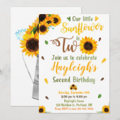 Vierde verjaardag Zonnebloem Tweede verjaardag Kaart (Voorkant / Achterkant)