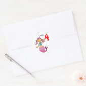 vierde verjaardagscadeau voor een meisje, schattig ronde sticker (Envelop)