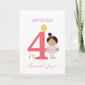 Vierde verjaardagsfee, leuke gepersonaliseerde mei kaart (Voorkant)
