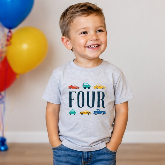 Vierde verjaardagstransportshirt kinder shirts