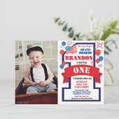 Vierde Vierde Eerste Dag Jongen Meisje Foto Kaart (Staand voorkant)