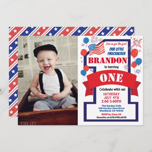 Vierde Vierde Eerste Dag Jongen Meisje Foto Kaart (Voorkant / Achterkant)