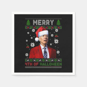 Vierde vrolijke kerst van Halloween Funny Biden Servet