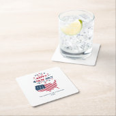 Vierde vuurwerk in juli: Red White Blue Flag Kartonnen Onderzetters (Insitu)