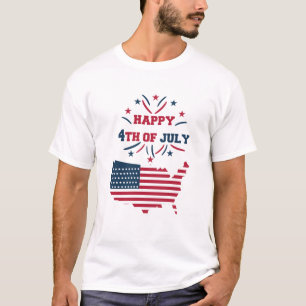 Vierde vuurwerk in juli: Red White Blue Flag T-shirt