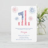 Vierde vuurwerk van juli Unisex Twins 1e verjaarda Kaart (Staand voorkant)