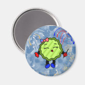 Vierde vuurwerkfeestdag juli magneet (Voorkant / Achterkant)