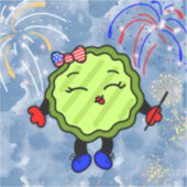 Vierde vuurwerkfeestdag juli sticker (Voorkant)