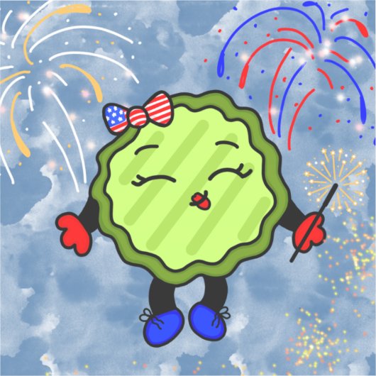 Vierde vuurwerkfeestdag juli sticker (Voorkant)