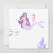 Vierde Waterverf Zeemeermin Birthday Kaart (Achterkant)