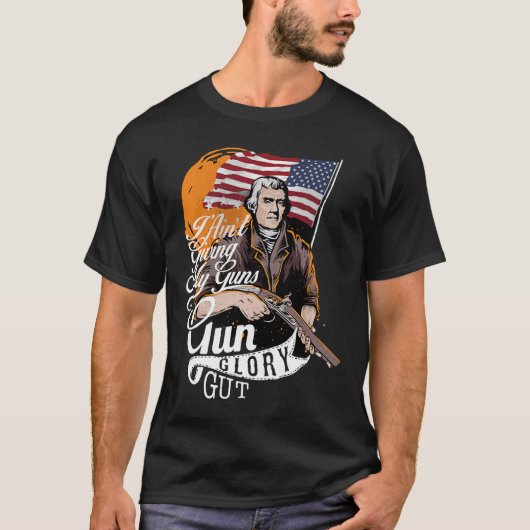 Vierde wijziging juli Patriottisch Pistool Gut Glo T-shirt (Voorkant)