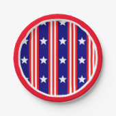 Vierde Witte sterren en rode en witte strepen van  Papieren Bordje (Voorkant)