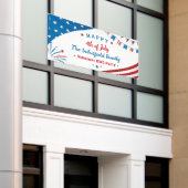 Vierde Zomer juli Zomer BBQ Red White Blue Party Spandoek (Buitenkant Gebouw)