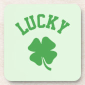 Vierdeklaver St. Patrick's Shamrock Bier Onderzetter (Voorkant)