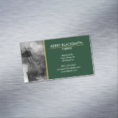 Vierder - Horseshoey + Barefoot Trim, Green+Gold Magnetisch Visitekaartje (Voorbeeld)