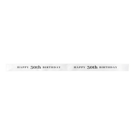 Vieren 30: vreugdevolle verjaardag wit lint (Voorkant)