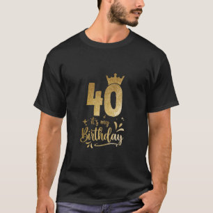 Vieren 40 verjaardag gouden 40 jaar verjaardag m t-shirt