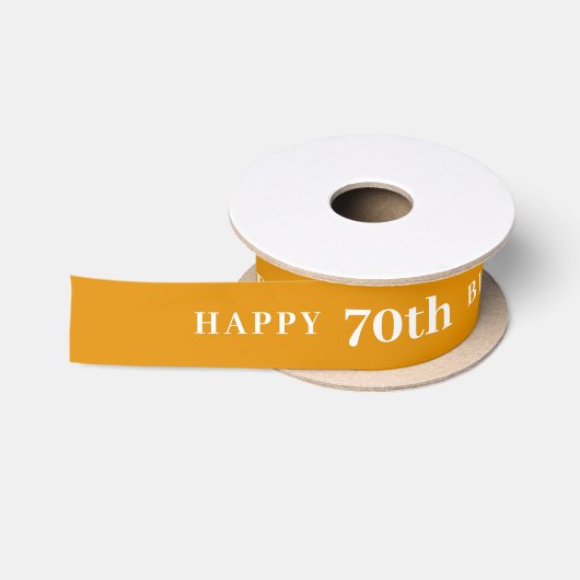 Vieren 70: vreugdevolle verjaardag geel lint (Spoel)