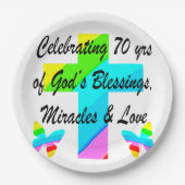 VIEREN 70E VLINDER EN CROSS DESIGN PAPIEREN BORDJE (Voorkant)