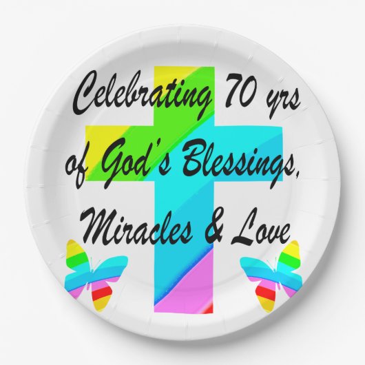 VIEREN 70E VLINDER EN CROSS DESIGN PAPIEREN BORDJE (Voorkant)