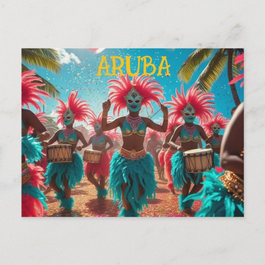 Vieren Aruba stijl postkaart Feestdagenkaart (Voorkant)