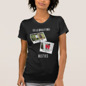 VIEREN BESTIES Custom Twee Foto Vrienden T-shirt (Voorkant)