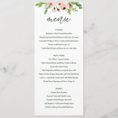 Vieren blush bloemenbruiloft menu (Voorkant)