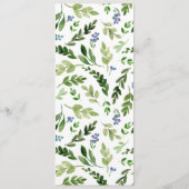 Vieren blush bloemenbruiloft menu (Achterkant)