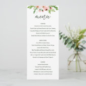 Vieren blush bloemenbruiloft menu (Staand voorkant)