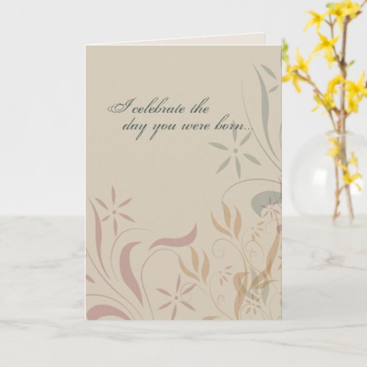 Vieren dag geboren Kaart (Gele Bloem)